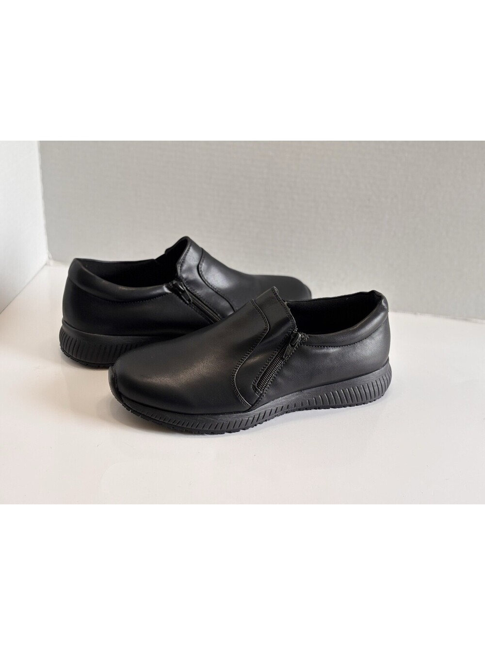 Spring Step Berkley Slip On Loafers Womens Size 9 Black Leather Side Zip Comfort